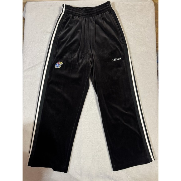 adidas Jackets & Blazers - Adidas Velour Kansas Jayhawks KU Men's S Small Black Pants Vintage W/ Pockets